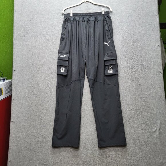 Puma Men Pants 2XL Black Cargo Scuderia Ferrari First Mile Gorpcore Logo Patch - Picture 1 of 13
